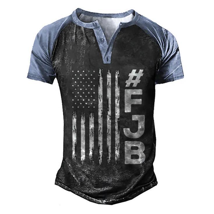 Funny Anti Biden Fjb Pro America Us Distressed Flag F Biden Fjb Men's Henley Shirt Raglan Sleeve 3D Print T-shirt
