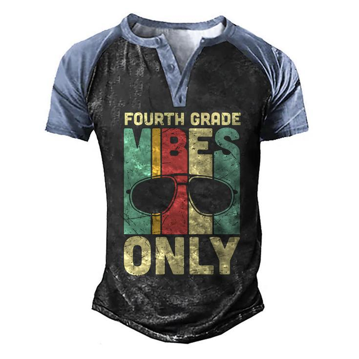 Funny Back To Schol Fourth Grade Vibes Only Men's Henley Shirt Raglan Sleeve 3D Print T-shirt