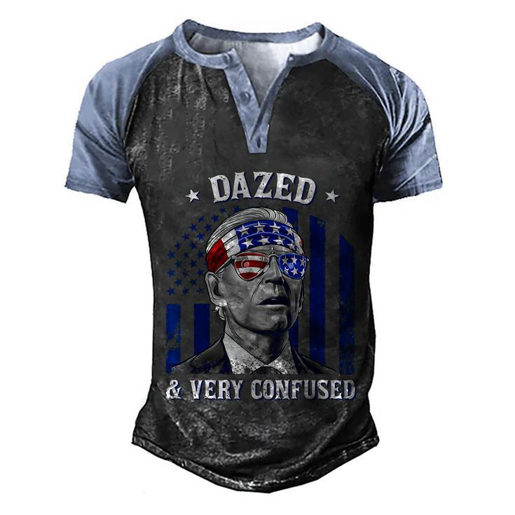 Funny Joe Biden Dazed And Very Confused 4Th Of July 2022 Men's Henley Shirt Raglan Sleeve 3D Print T-shirt