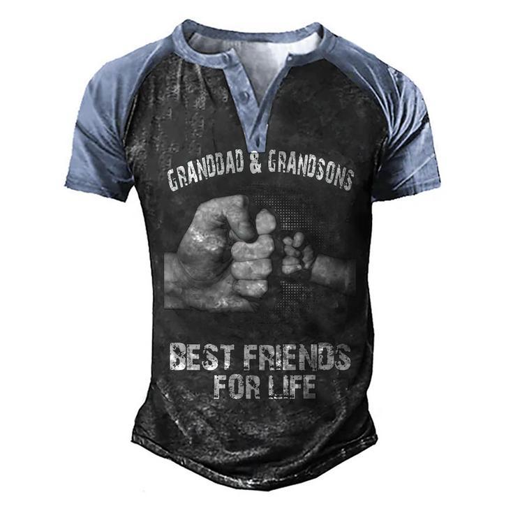 Granddad & Grandsons - Best Friends Men's Henley Shirt Raglan Sleeve 3D Print T-shirt