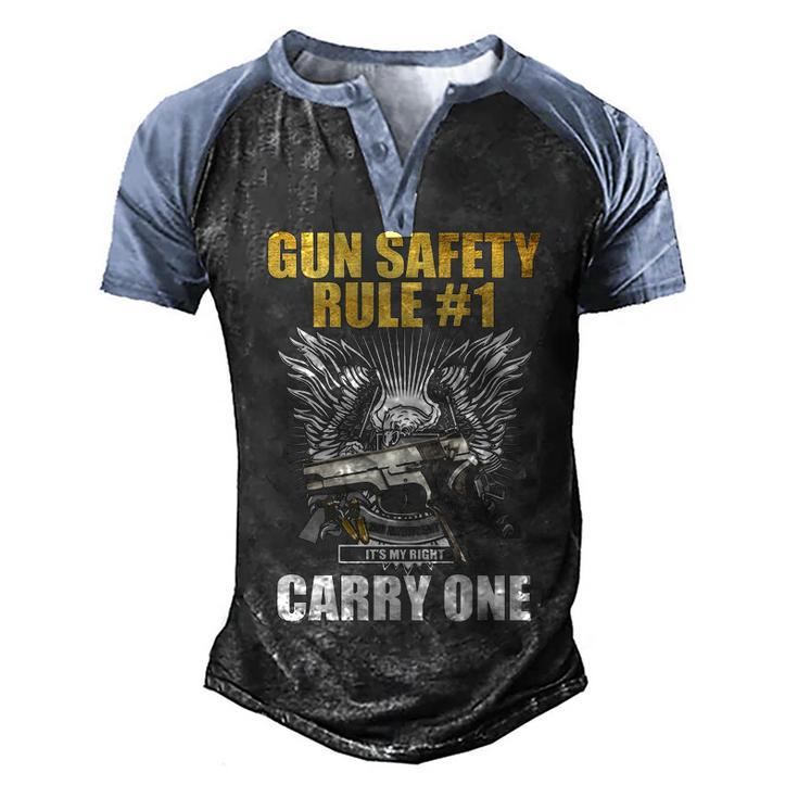 Gun Safety V2 Men's Henley Shirt Raglan Sleeve 3D Print T-shirt