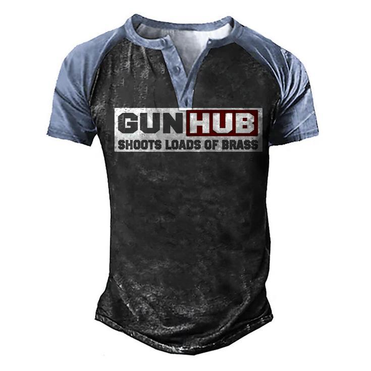 Gunhub Men's Henley Shirt Raglan Sleeve 3D Print T-shirt