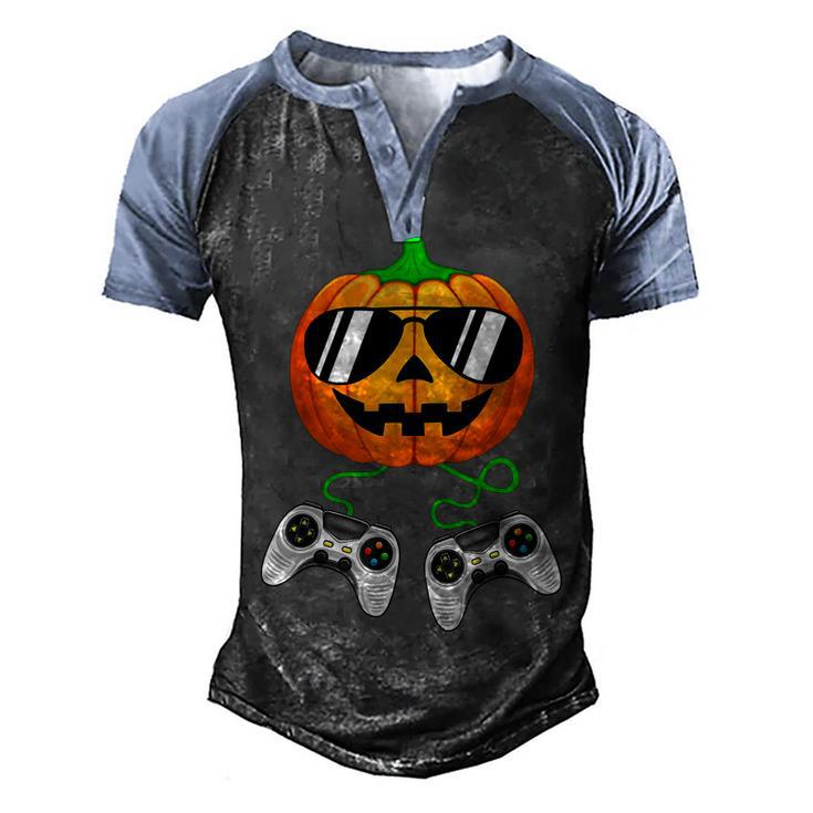 Halloween Jack O Lantern Gamer Boys Kids Men Funny Halloween V9 Men's Henley Shirt Raglan Sleeve 3D Print T-shirt
