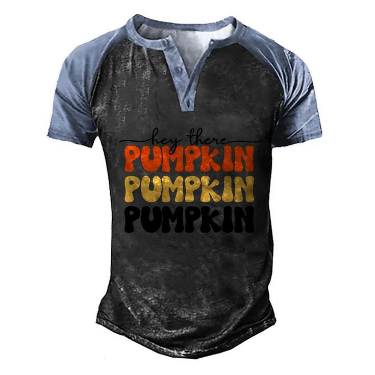 Hey There Pumpkin Fall Holiday Season Funny Turkey Day Graphic Design Printed Casual Daily Basic Men's Henley Shirt Raglan Sleeve 3D Print T-shirt