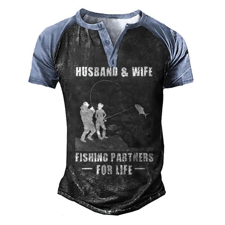 Husband And Wife - Fishing Partners Men's Henley Shirt Raglan Sleeve 3D Print T-shirt