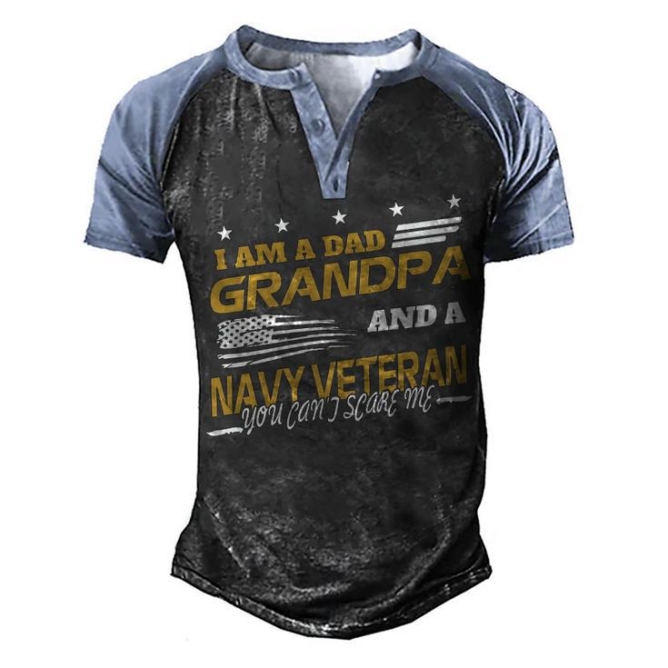 I Am A Dad Grandpa And A Navy Veteran Men's Henley Shirt Raglan Sleeve 3D Print T-shirt