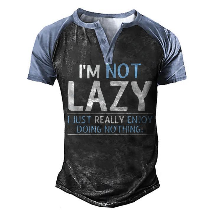 I Just Really Enjoy Doing Nothing V2 Men's Henley Shirt Raglan Sleeve 3D Print T-shirt