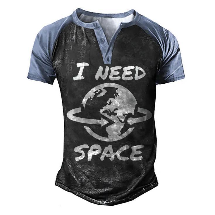 I Need Space V2 Men's Henley Shirt Raglan Sleeve 3D Print T-shirt