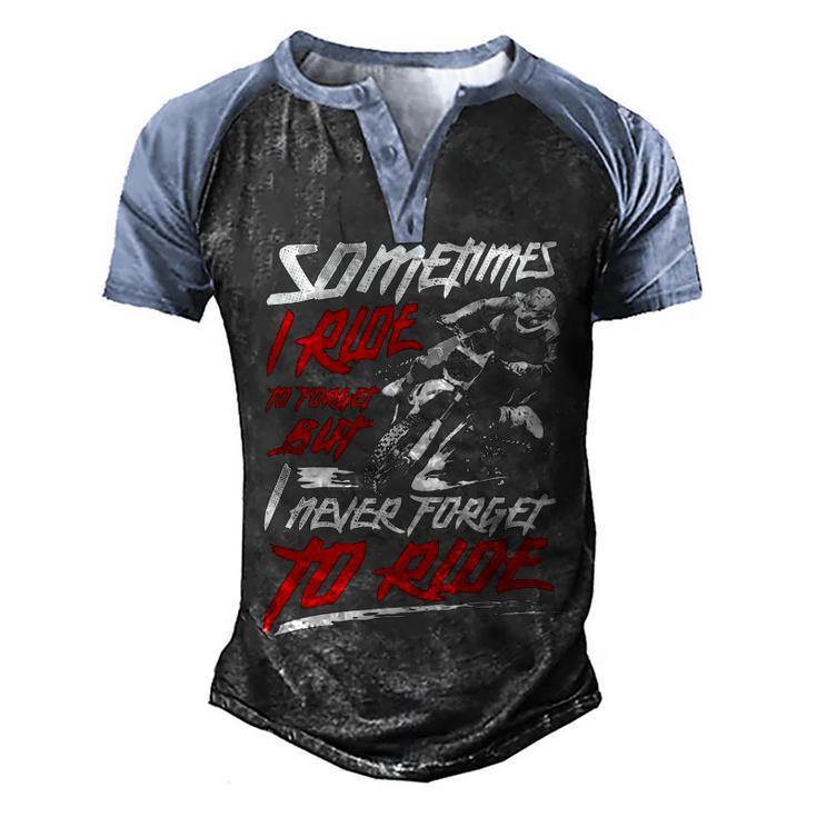 I Never Forget To Ride Men's Henley Shirt Raglan Sleeve 3D Print T-shirt