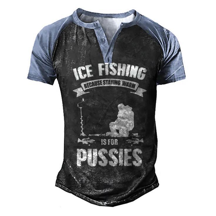Ice Fishing V2 Men's Henley Shirt Raglan Sleeve 3D Print T-shirt