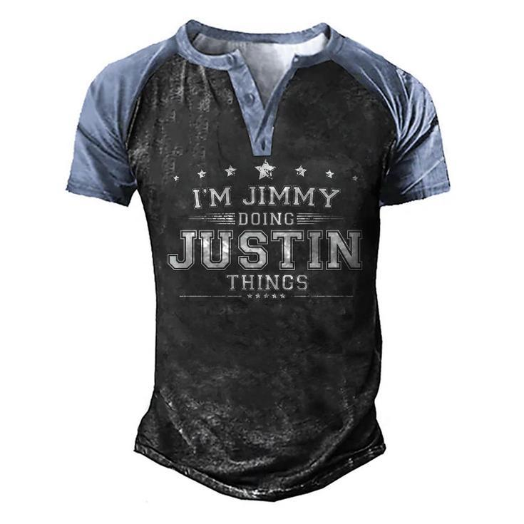 Im Justin Doing Justin Things Men's Henley Shirt Raglan Sleeve 3D Print T-shirt