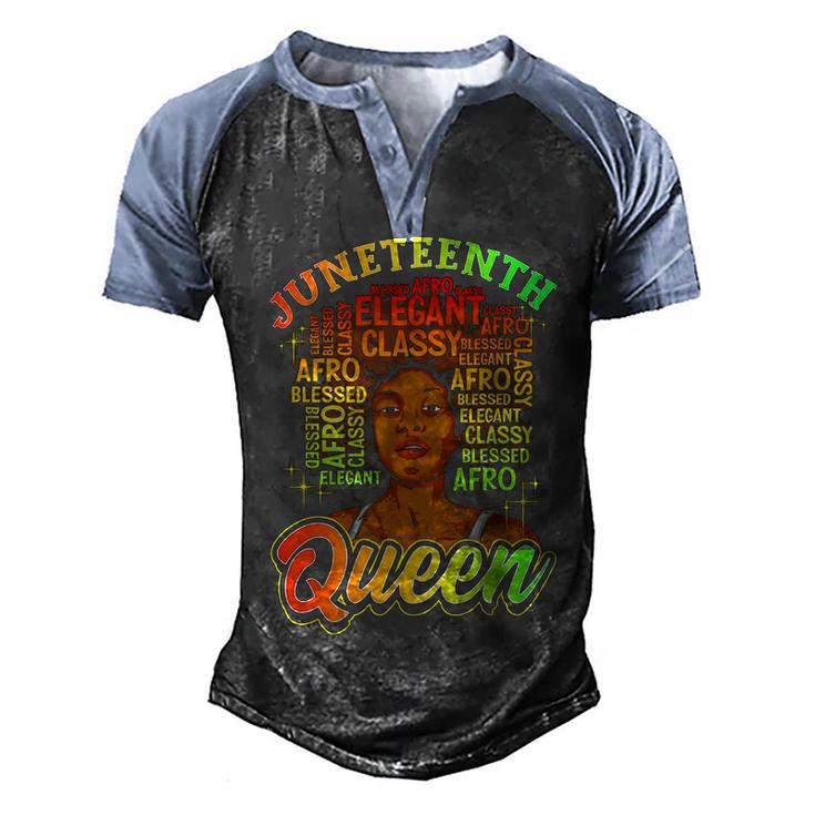 Juneteenth T Women Juneteenth S Natural Afro Queen  Men's Henley Shirt Raglan Sleeve 3D Print T-shirt