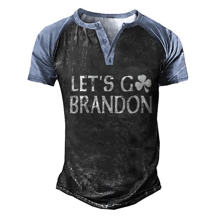 Lets Go Brandon St Patricks Day Irish Shamrock Clover Pub Graphic Design Printed Casual Daily Basic Men's Henley Shirt Raglan Sleeve 3D Print T-shirt