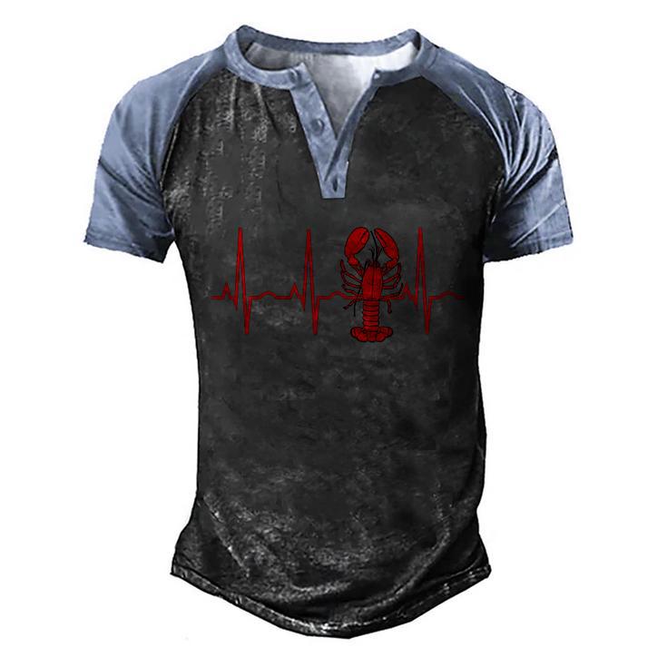 Lobster Funny Gift Lobster Heartbeat Hooded Gift Gift Men's Henley Shirt Raglan Sleeve 3D Print T-shirt