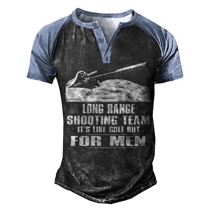 Long Range Team Men's Henley Shirt Raglan Sleeve 3D Print T-shirt