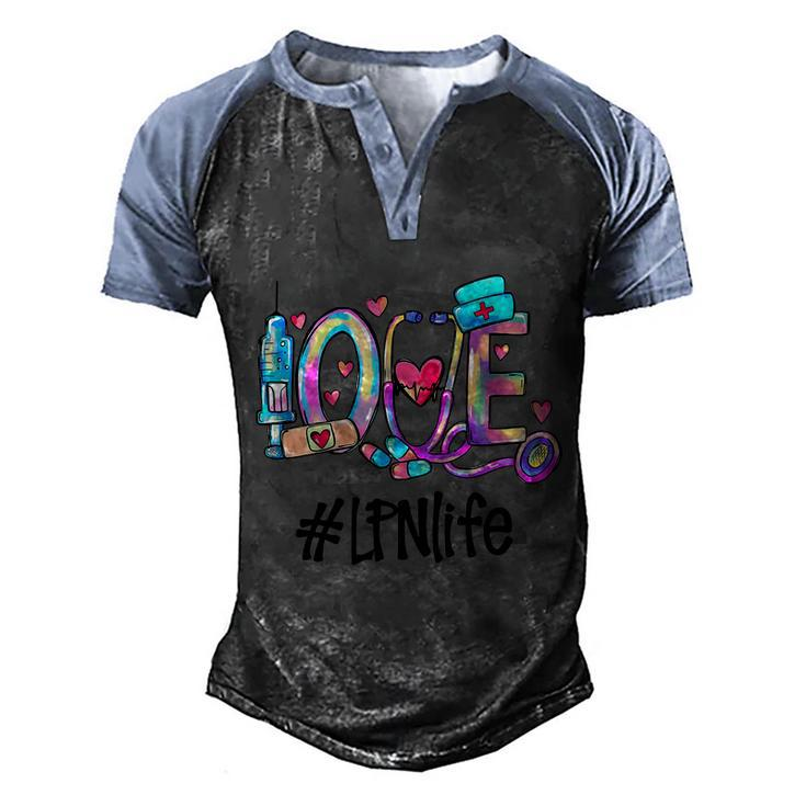 Lpn Cute Gift Heartbeat Nurse Appreciation Tee Funny Gift Men's Henley Shirt Raglan Sleeve 3D Print T-shirt