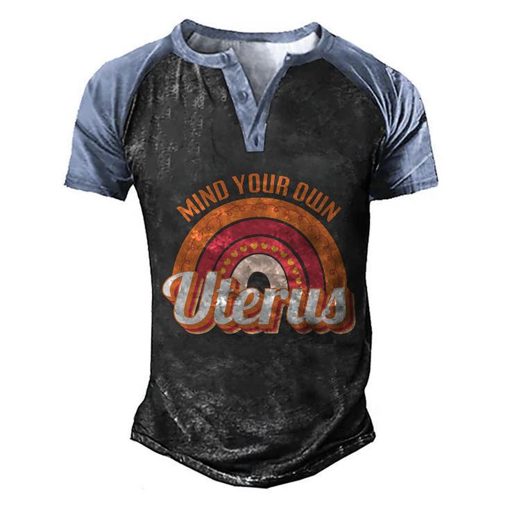 Mind Your Own Uterus V8 Men's Henley Shirt Raglan Sleeve 3D Print T-shirt