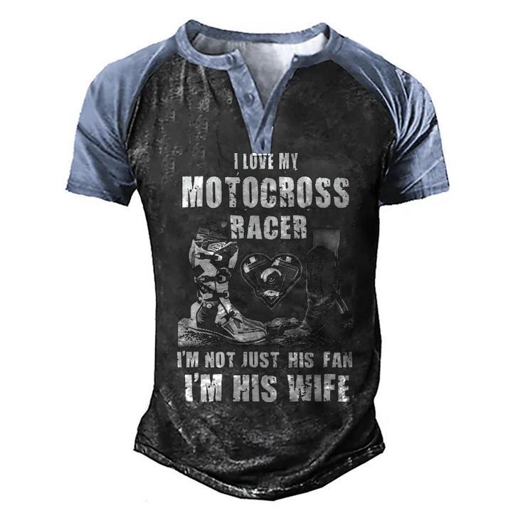 Motocross Wife Men's Henley Shirt Raglan Sleeve 3D Print T-shirt