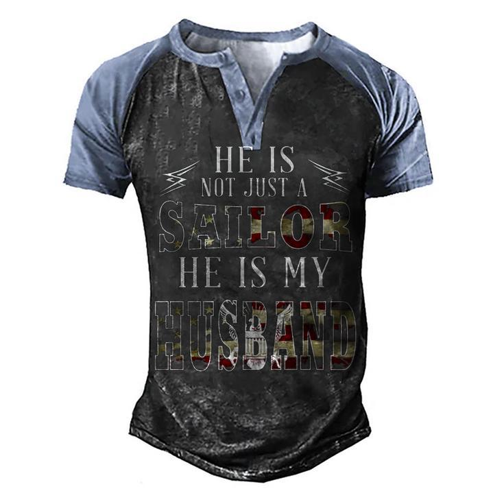 My Husband Is A Sailor Men's Henley Shirt Raglan Sleeve 3D Print T-shirt