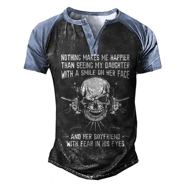 Nothing Makes Me Happier Men's Henley Shirt Raglan Sleeve 3D Print T-shirt