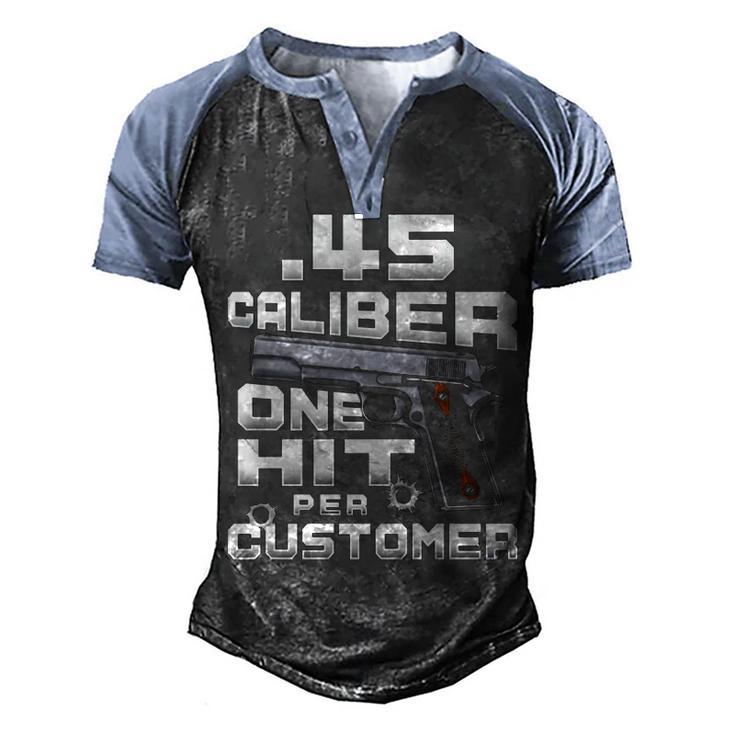 One Hit Front Men's Henley Shirt Raglan Sleeve 3D Print T-shirt