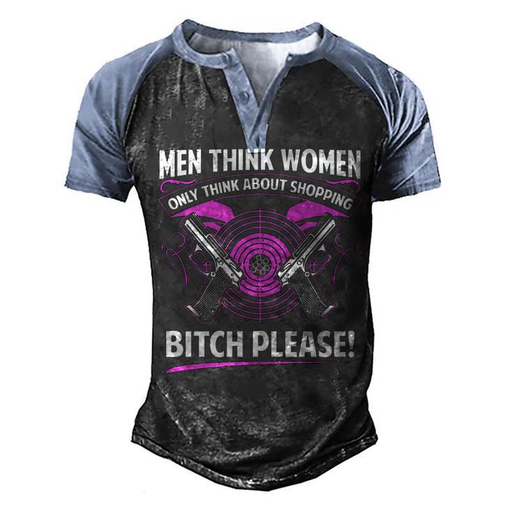 Only Think About Shopping Men's Henley Shirt Raglan Sleeve 3D Print T-shirt