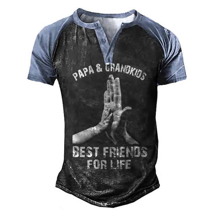 Papa And Grandkids - Best Friends Men's Henley Shirt Raglan Sleeve 3D Print T-shirt