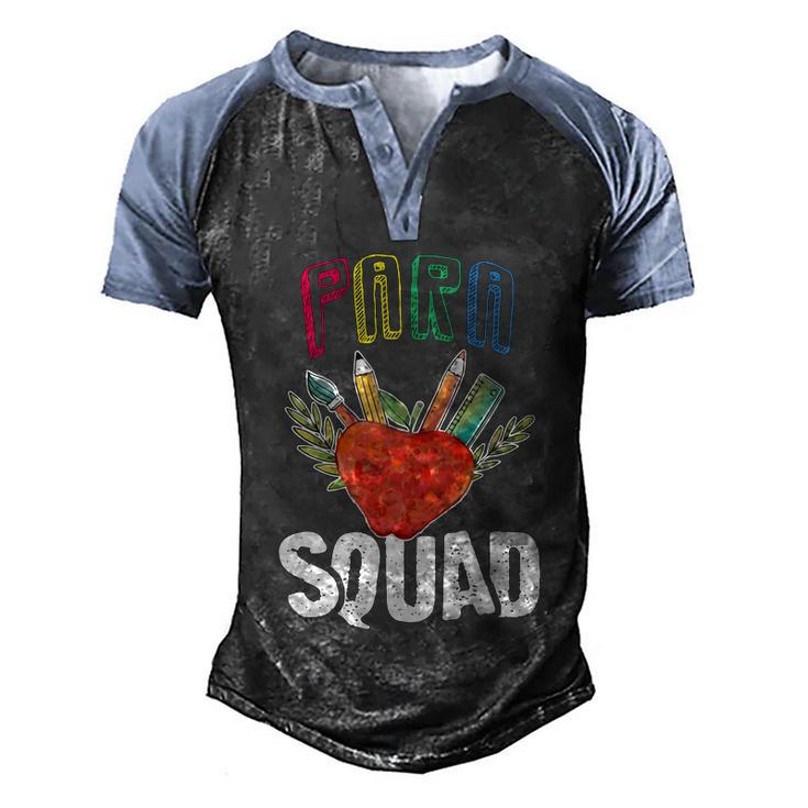 Paraprofessional Squad Para Squad Special Ed Teacher Great Gift Men's Henley Shirt Raglan Sleeve 3D Print T-shirt