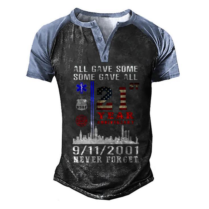 Patriot Day 911 We Will Never Forget Tshirtall Gave Some Some Gave All Patriot V2 Men's Henley Shirt Raglan Sleeve 3D Print T-shirt