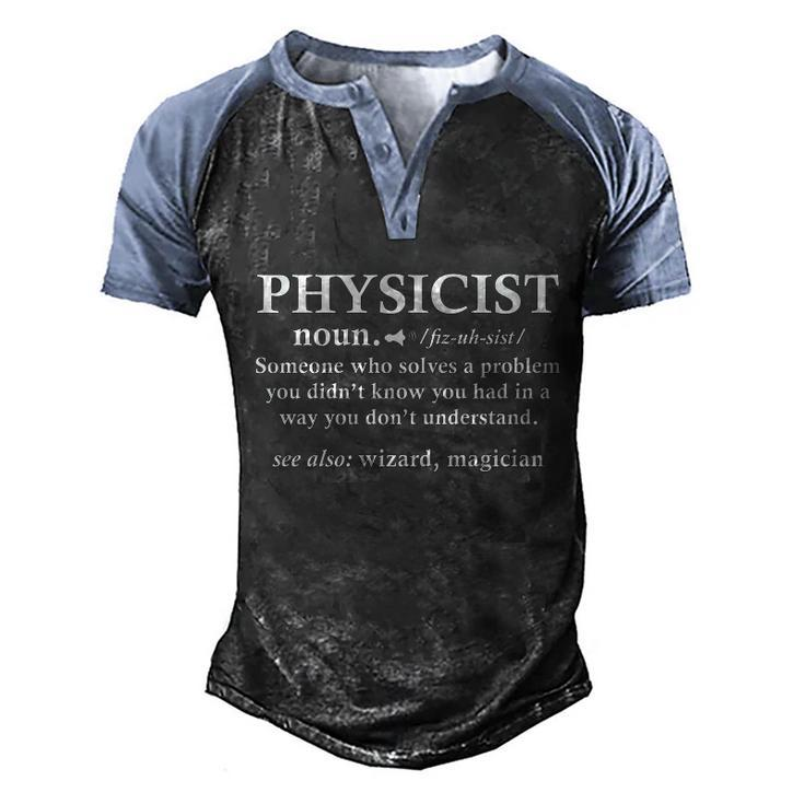 Physicist Wizard Scientist Science Physics Gift For Teacher Cute Gift Men's Henley Shirt Raglan Sleeve 3D Print T-shirt