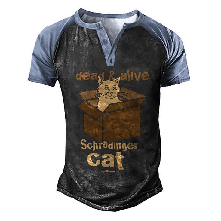 Physicists Scientists Schrödingers Katze Gift Men's Henley Shirt Raglan Sleeve 3D Print T-shirt