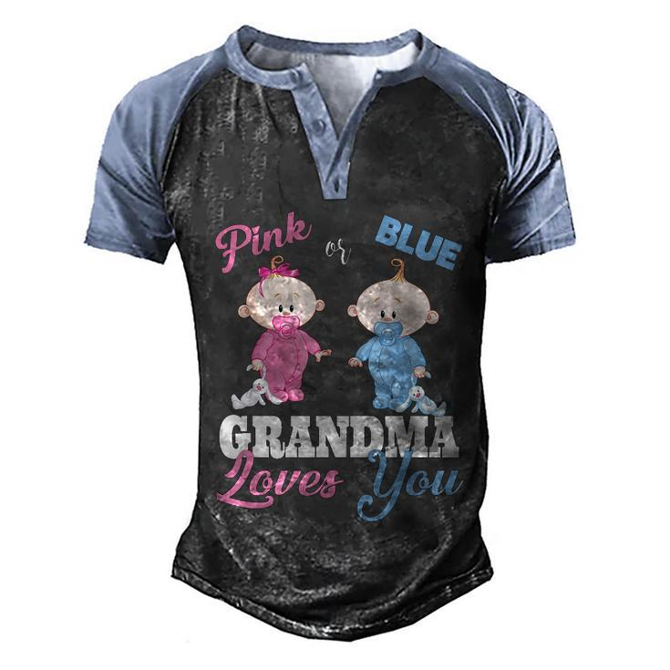 Pink Or Blue Grandma Loves Yougiftgender Reveal Gift Men's Henley Shirt Raglan Sleeve 3D Print T-shirt