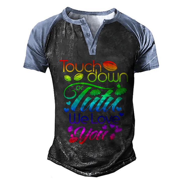 Pink Or Blue Touchdown Or Tutu We Love You Gender Reveal Gift Men's Henley Shirt Raglan Sleeve 3D Print T-shirt