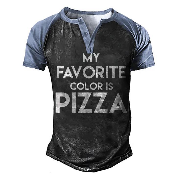 Pizza - My Favorite Color Men's Henley Shirt Raglan Sleeve 3D Print T-shirt
