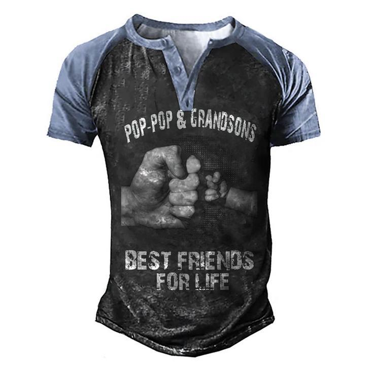 Pop-Pop & Grandsons - Best Friends Men's Henley Shirt Raglan Sleeve 3D Print T-shirt