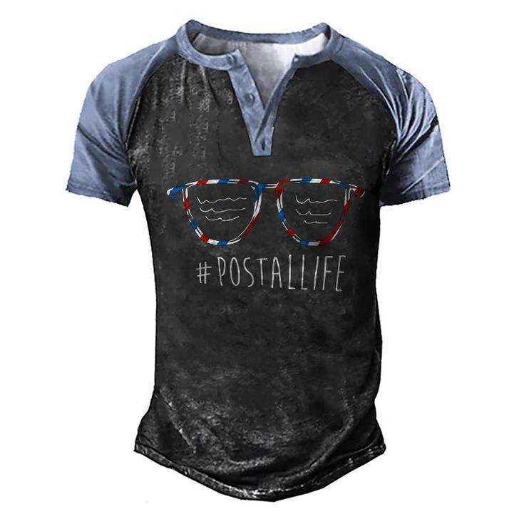 Postallife Postal Worker Mailman Mail Lady Mail Carrier Gift Men's Henley Shirt Raglan Sleeve 3D Print T-shirt
