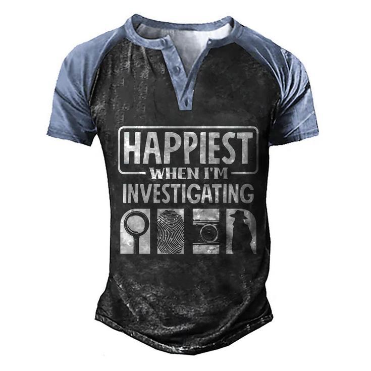 Private Detective Crime Investigator Investigating Cool Gift Men's Henley Shirt Raglan Sleeve 3D Print T-shirt