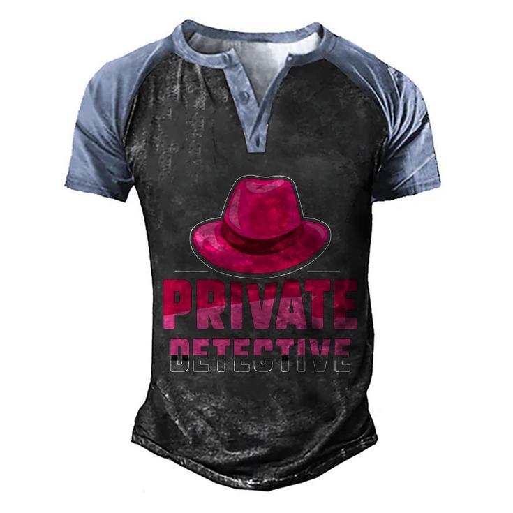 Private Detective Investigation Spy Investigator Spying Gift Men's Henley Shirt Raglan Sleeve 3D Print T-shirt