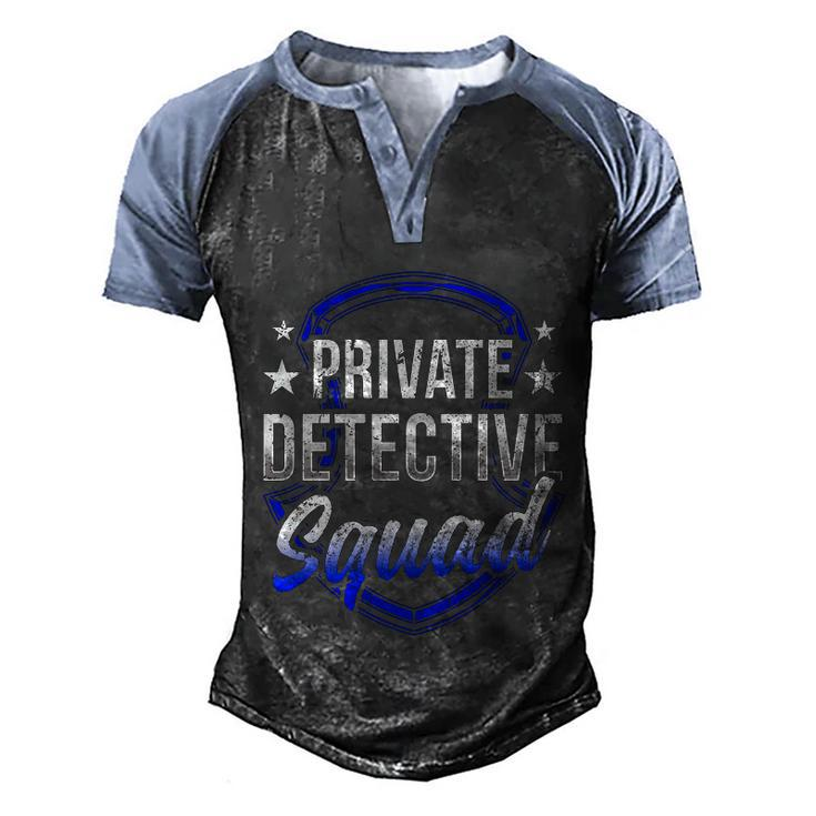 Private Detective Squad Investigation Spy Investigator Funny Gift Men's Henley Shirt Raglan Sleeve 3D Print T-shirt