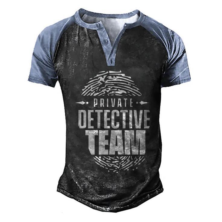 Private Detective Team Spy Investigator Observation Cute Gift Men's Henley Shirt Raglan Sleeve 3D Print T-shirt