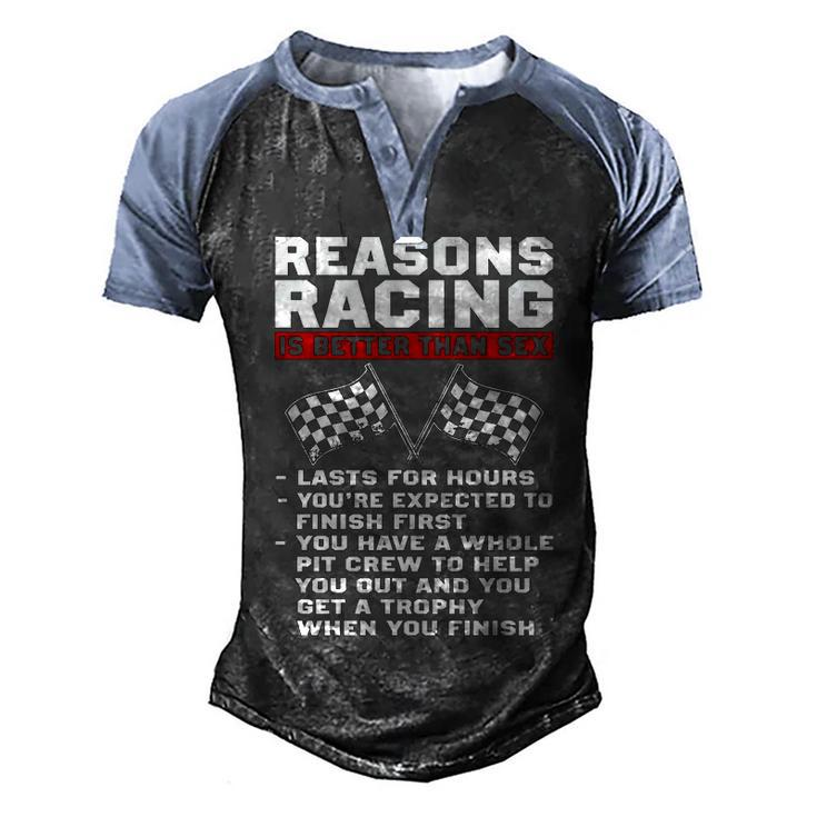 Reasons Racing Men's Henley Shirt Raglan Sleeve 3D Print T-shirt