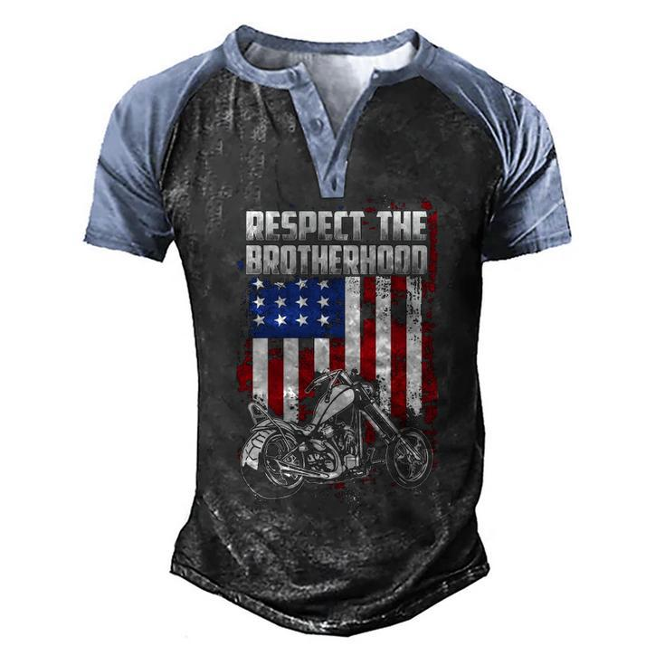 Respect Brotherhood Men's Henley Shirt Raglan Sleeve 3D Print T-shirt