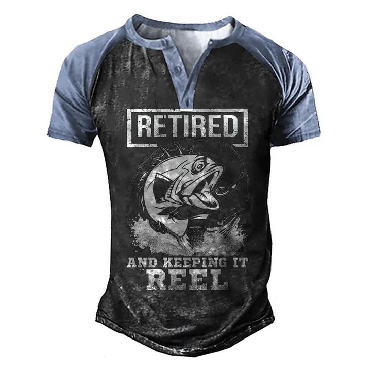 Retired And Keeping It Reel Men's Henley Shirt Raglan Sleeve 3D Print T-shirt