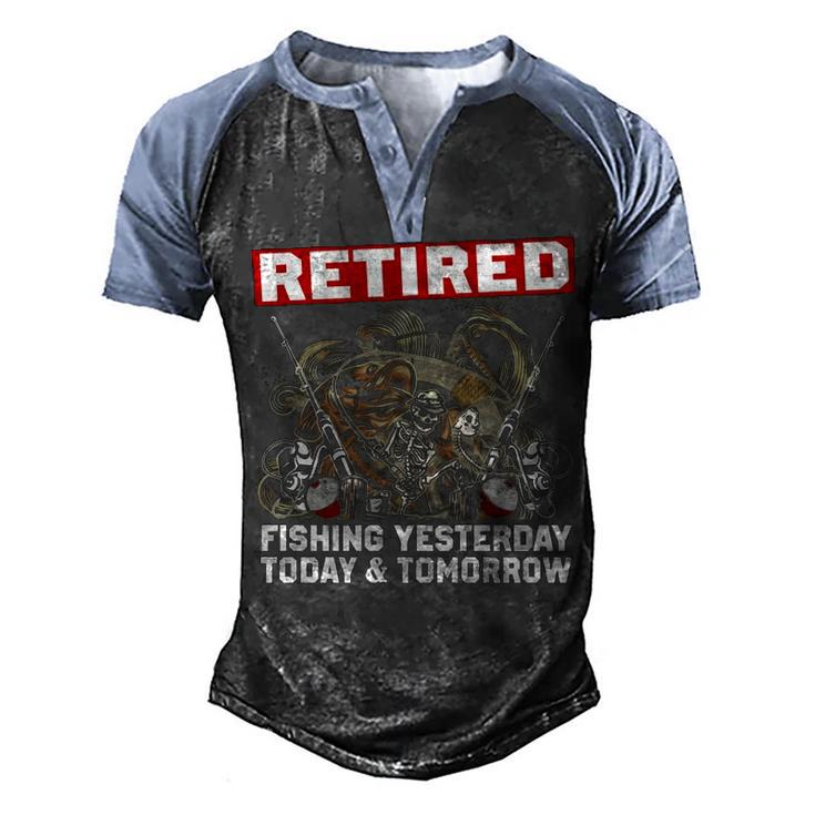 Retired Fishing Everyday Men's Henley Shirt Raglan Sleeve 3D Print T-shirt