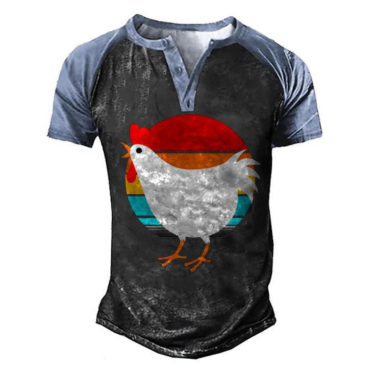 Retro Vintage Chicken V2 Men's Henley Shirt Raglan Sleeve 3D Print T-shirt