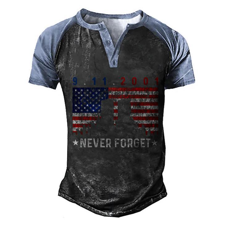 September 11Th 9 11 Never Forget 9 11 Tshirt9 11 Never Forget Shirt Patriot Day Men's Henley Shirt Raglan Sleeve 3D Print T-shirt