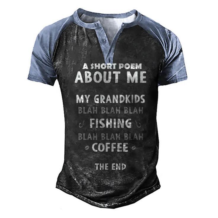 Short Poem - Grandkids Fishing Men's Henley Shirt Raglan Sleeve 3D Print T-shirt
