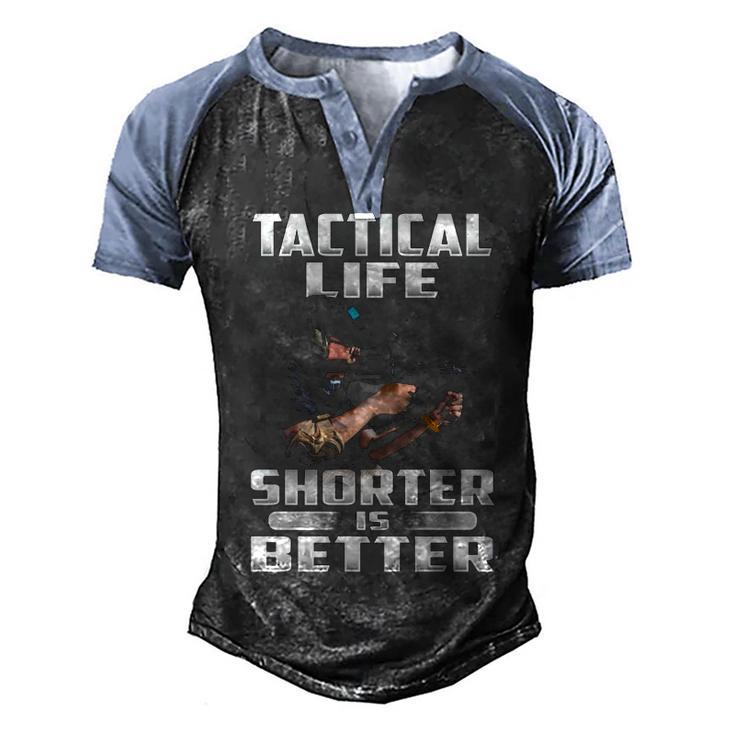 Shorter Is Better Men's Henley Shirt Raglan Sleeve 3D Print T-shirt