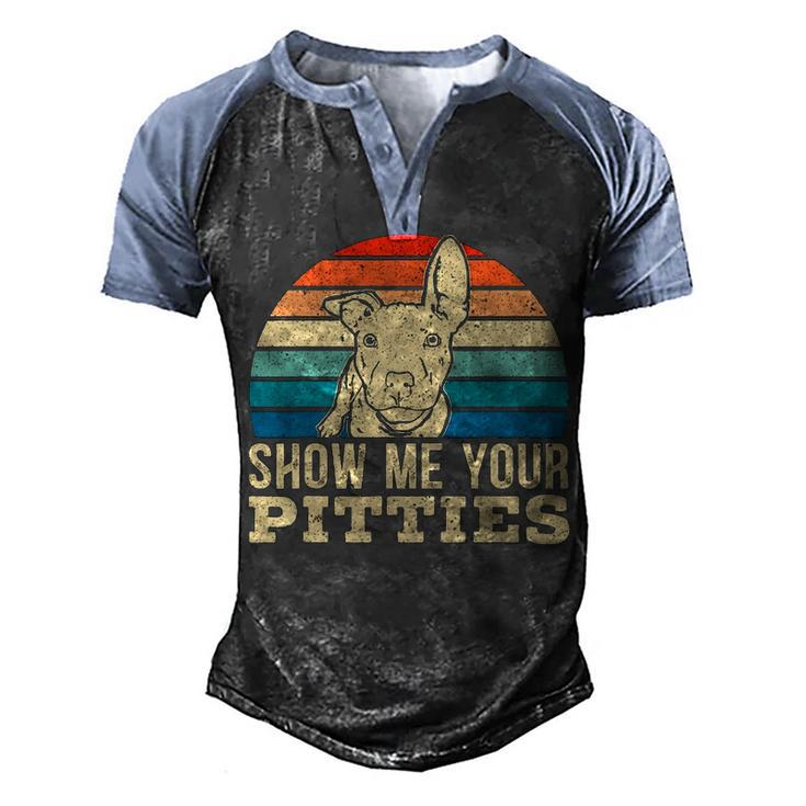 Show Me Your Pitties For A Pitbull Dog Lovers  Men's Henley Shirt Raglan Sleeve 3D Print T-shirt