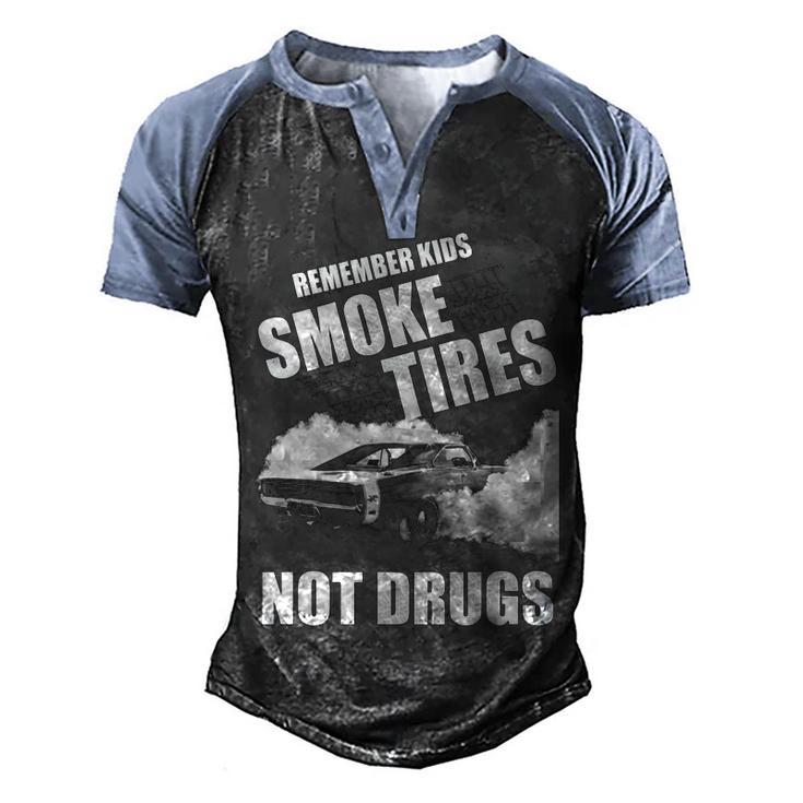 Smoke Tires V2 Men's Henley Shirt Raglan Sleeve 3D Print T-shirt